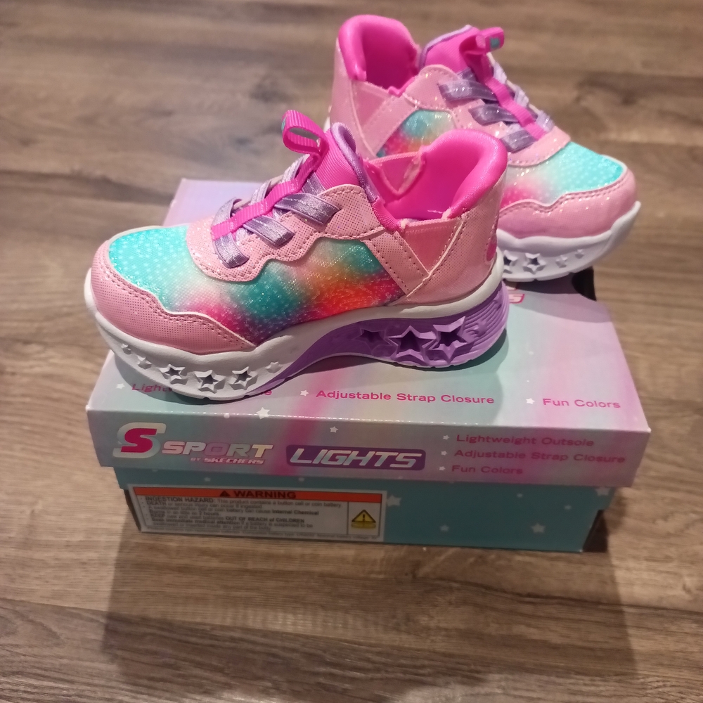 Sketchers Kids Light-Up Sneakers - Pink and Purple